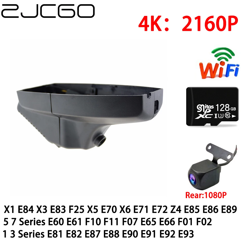 

ZJCGO Car DVR Dash Cam Wifi Front Rear Camera 2 Lens 4K Parking Monitor for BMW 5 7 Series E60 E61 F10 F11 F07 E65 E66 F01 F02