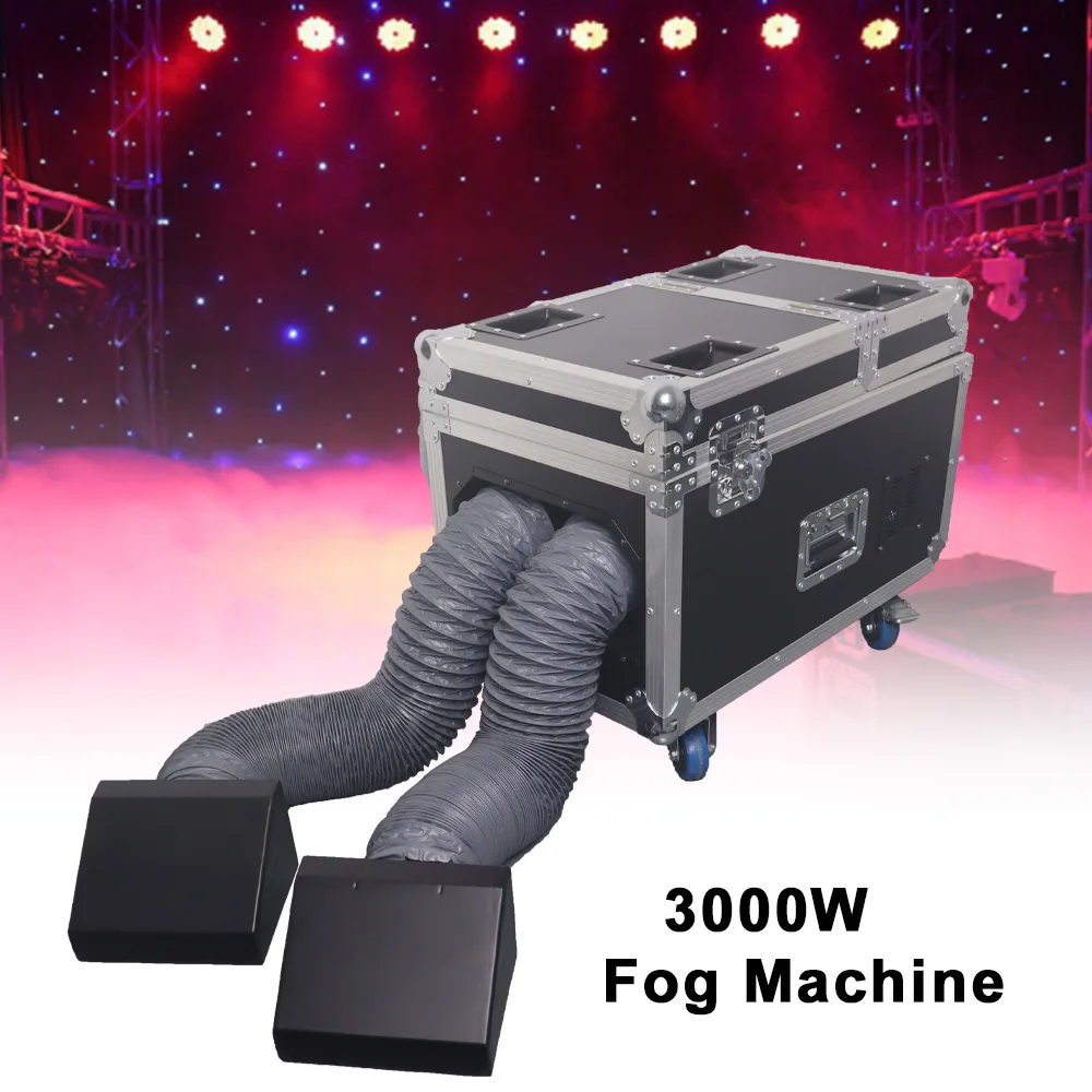 

3000w Water Fog Machine 2Heads DMX512 Remote Control Smoke Low Lying Wedding Stage Concert Party Dj Special Effect Equipment