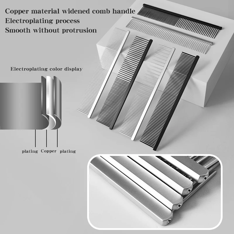Pet Beauty Knotting CombDog grooming stiff combDeeply combing hairBold steel needles will not deformWidening copper comb handle