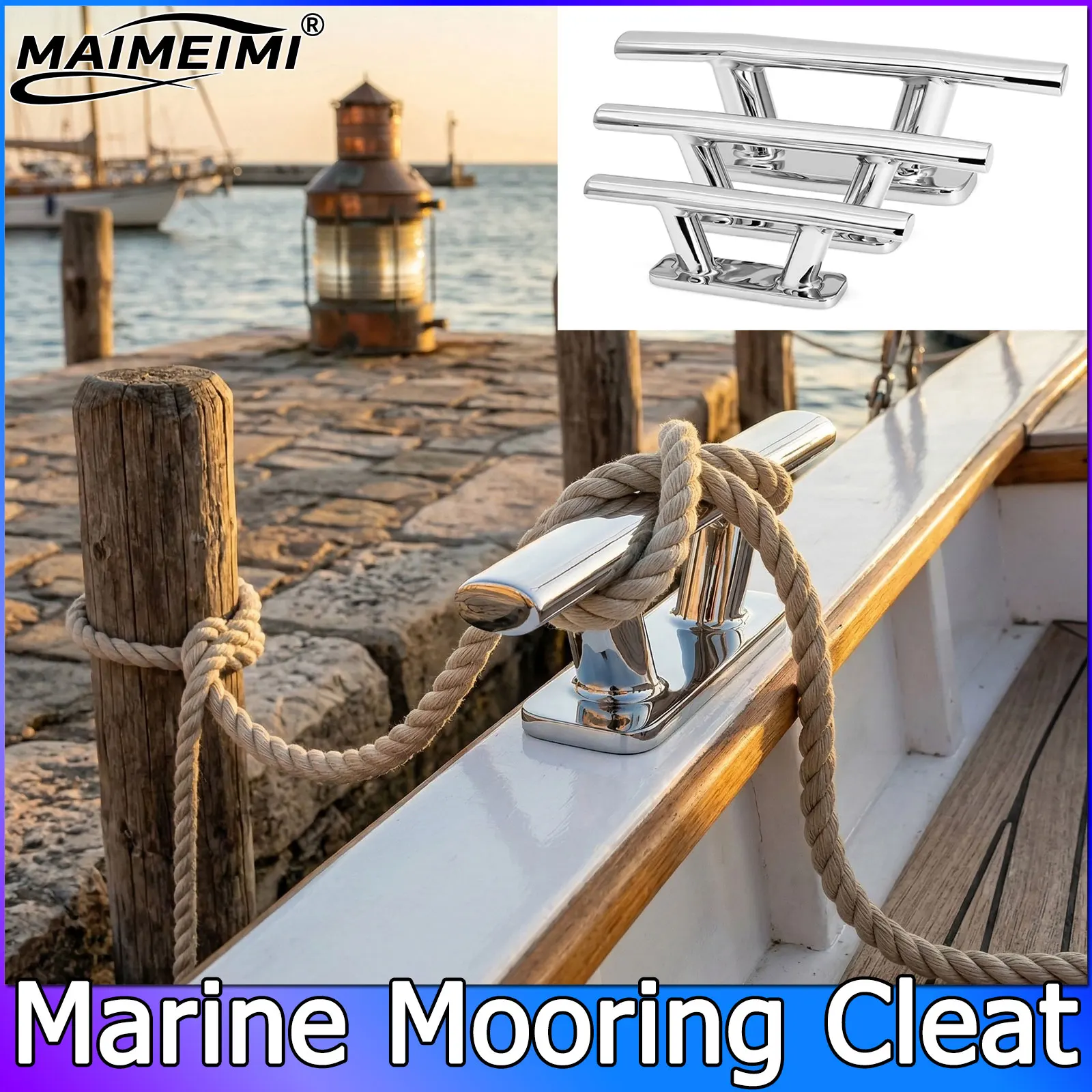 

Комплект из 2 штук: 6/8/10-дюймовые швартовные кнехты/кольца из нержавеющей стали 316 для яхт, палуб, причалов и морских судов