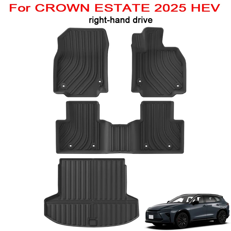 

Floor Mats for CROWN ESTATE 2025 HEV Right Rudder Car Mat TPE Trunk Mats Waterproof Foot Mat Full Covers RHD