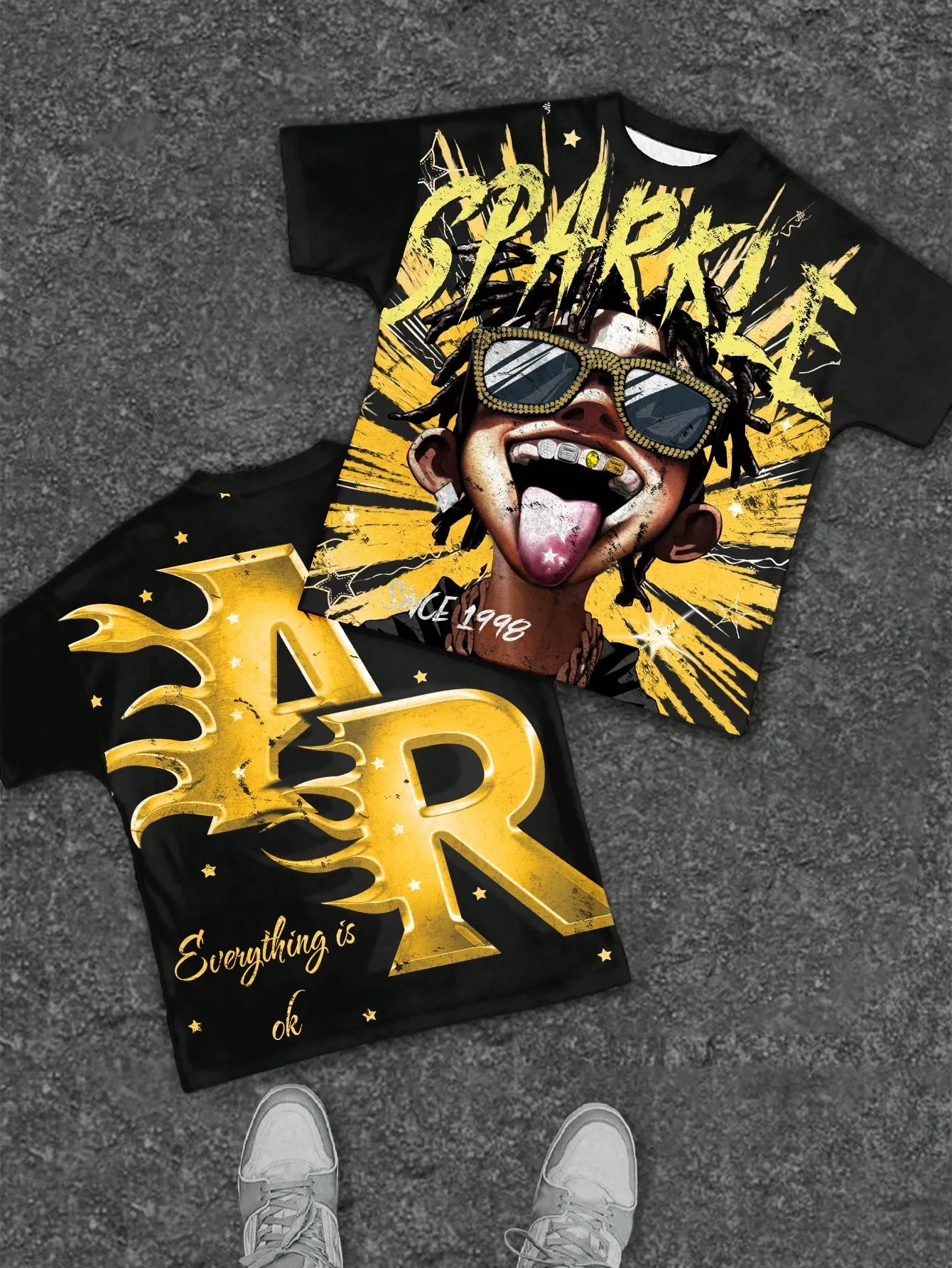 2026 Summer New Style Men's T-shirt - Breathable Lightweight Casual Roller Skating 3D Printout Street Style Men's T-shirt