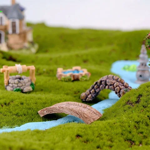

Miniature Retro Resin House Figurines Mini Garden Decoration Home Decor DIY Ornaments Fairy Tale Garden
