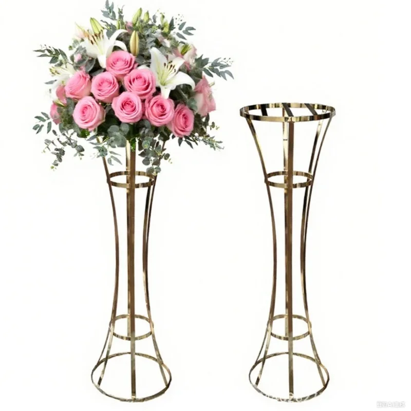 

Flower Stand 90cm Elegant Wedding Centerpiece Gold/Black Table Decor, Romantic Aisle Party Venue Decoration Home Floral Display