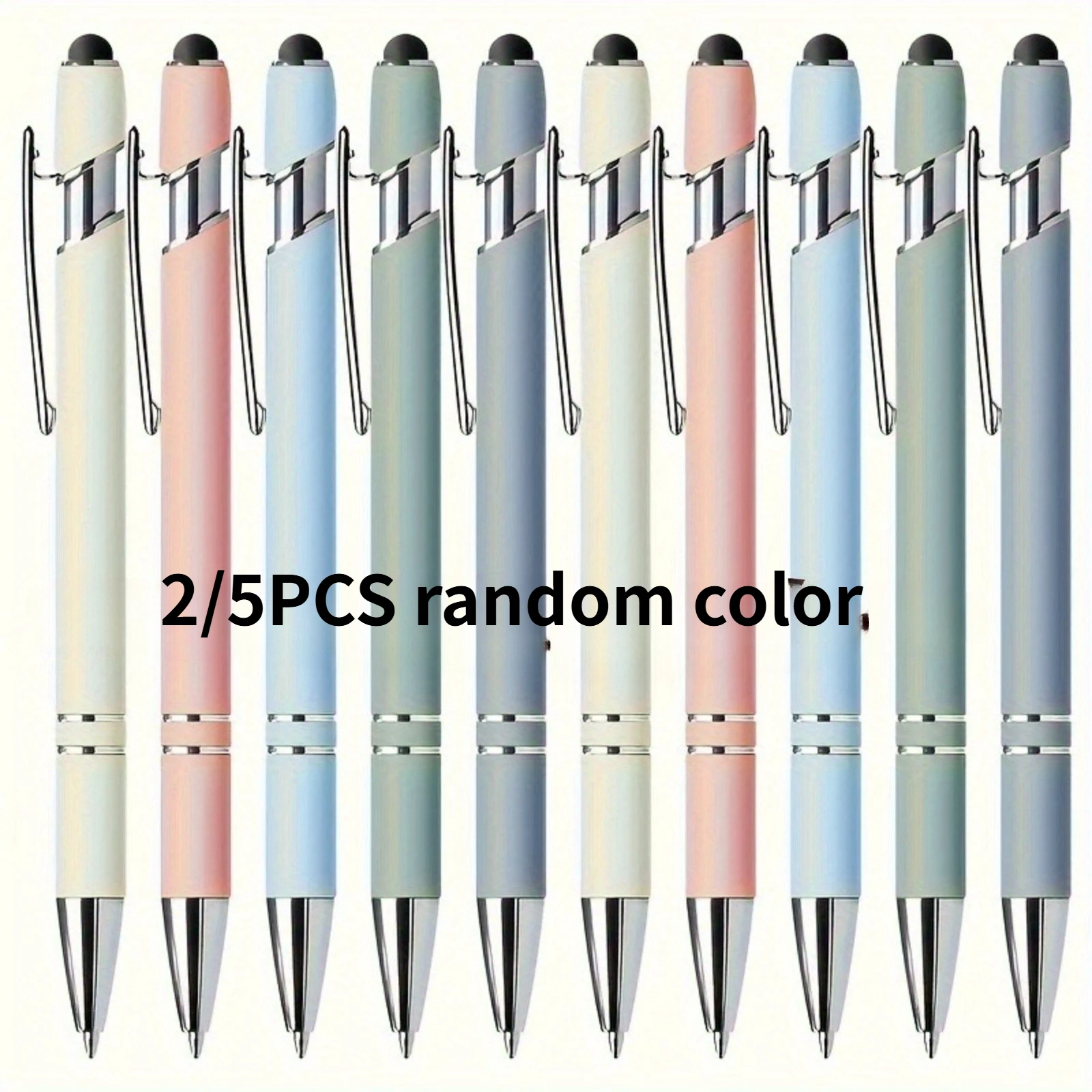 

2/5PCS set Morandi Retractable Ballpoint Pens, Non-Slip Grip,Assorted Colors, Mid-Tip Bullet Refill, Ideal for Daily Use,writing