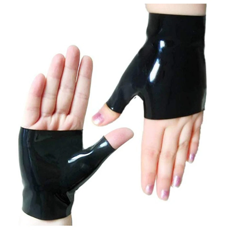 Plus Thickness 0.6mm Latex Gloves  Fetish Mittens Finger Seamless  Gloved Unisex  Natural 3D  Extra