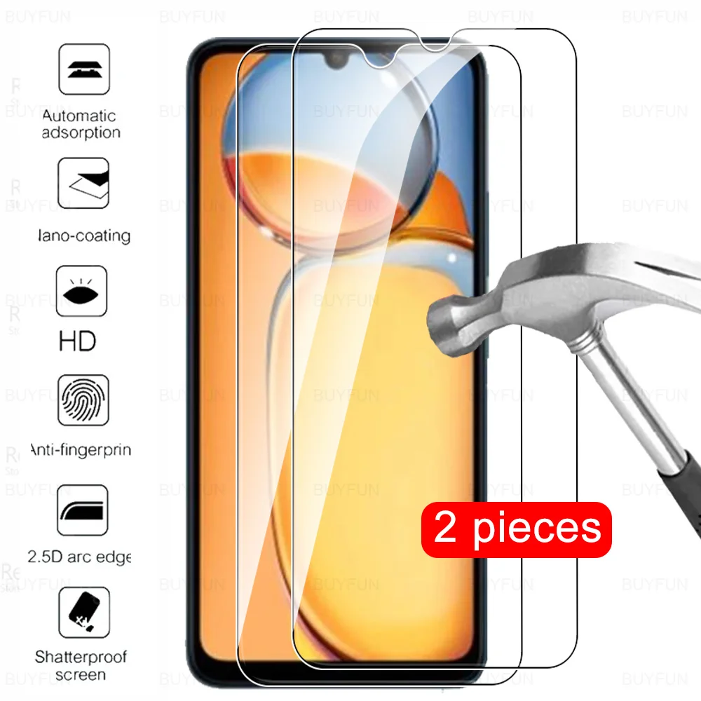 

2 шт. закаленное стекло с полным покрытием для Xiaomi Redmi 13C 4G защита для экрана Redmy Redme 13 C C13 Redmi13C HD защитная пленка для телефона