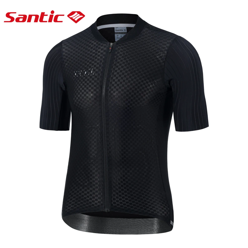 Santic Men Cycling Jersey MTB Short Sleeve Competitive Edition Road Cycling Jersey Soft Wicking Tops M2C02229H