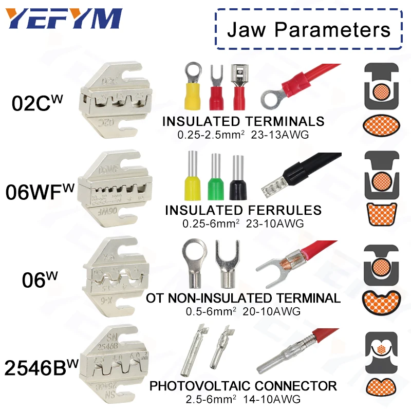 Crimping Pliers SNX-48BS quick jaw replacement for tab 2.8 4.8 6.3/tube/Photovoltaic/insuated Terminals Electrical Clamp Tools