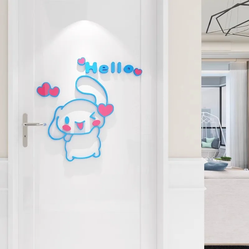Sanrio Cinnamoroll 3D Acrylic Children's Room Background Wall Decorative Sticker Wallpaper Mirror Stickers Home or Kitchen Decor view 2