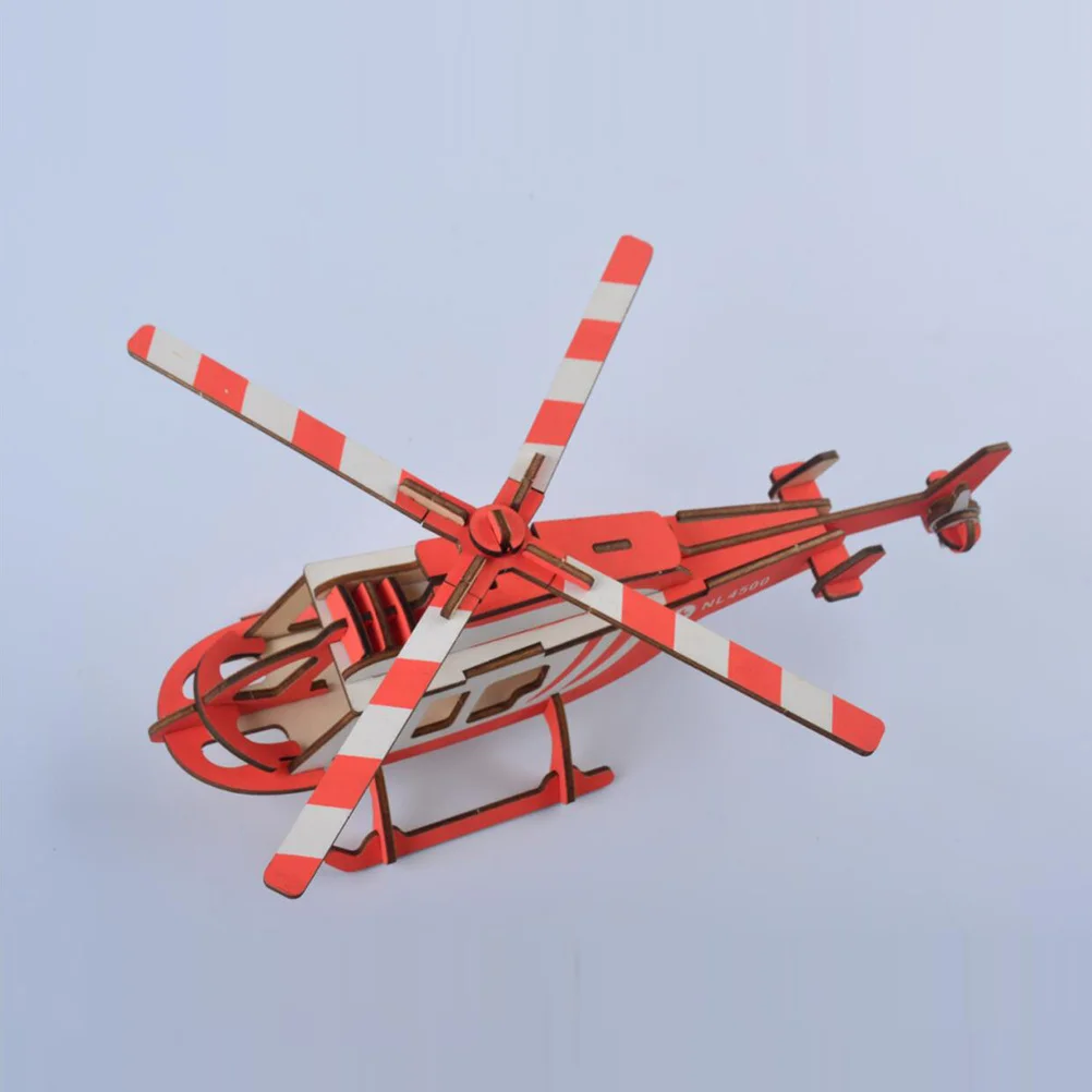 

3D деревянная головоломка-вертолет, красочное образовательное здание для детей, гладкая деревянная головоломка, деревянный обучающий набор