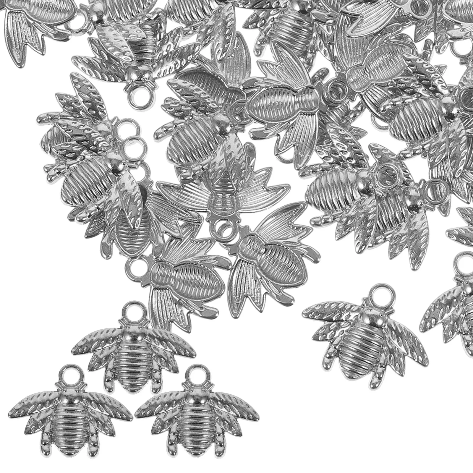

50pcs Bee Charms Small Pendant Jewelry Making Kits DIY Earrings Necklace Bracelet Accessories Premium Metal Durable