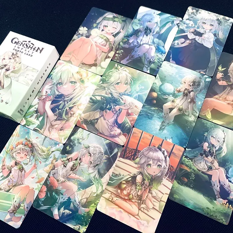 Yuan Shen Game Collection Cards Laser LOMO Card Barbatos Nahida Balladeer Xiao Anime Card Hobby Collectibles Kid Toy Gift