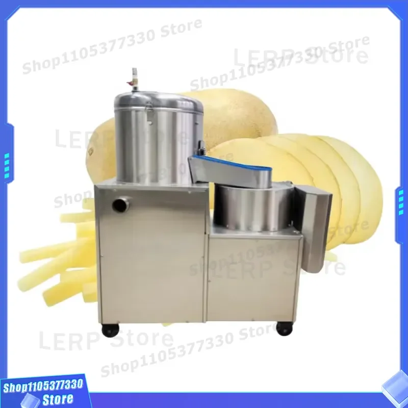 Electric Potato Chip Slicer Machine for Sweet Potato Cassava Papaya Vegetable Peeling and Cleaning Kitchen Tool Automatic