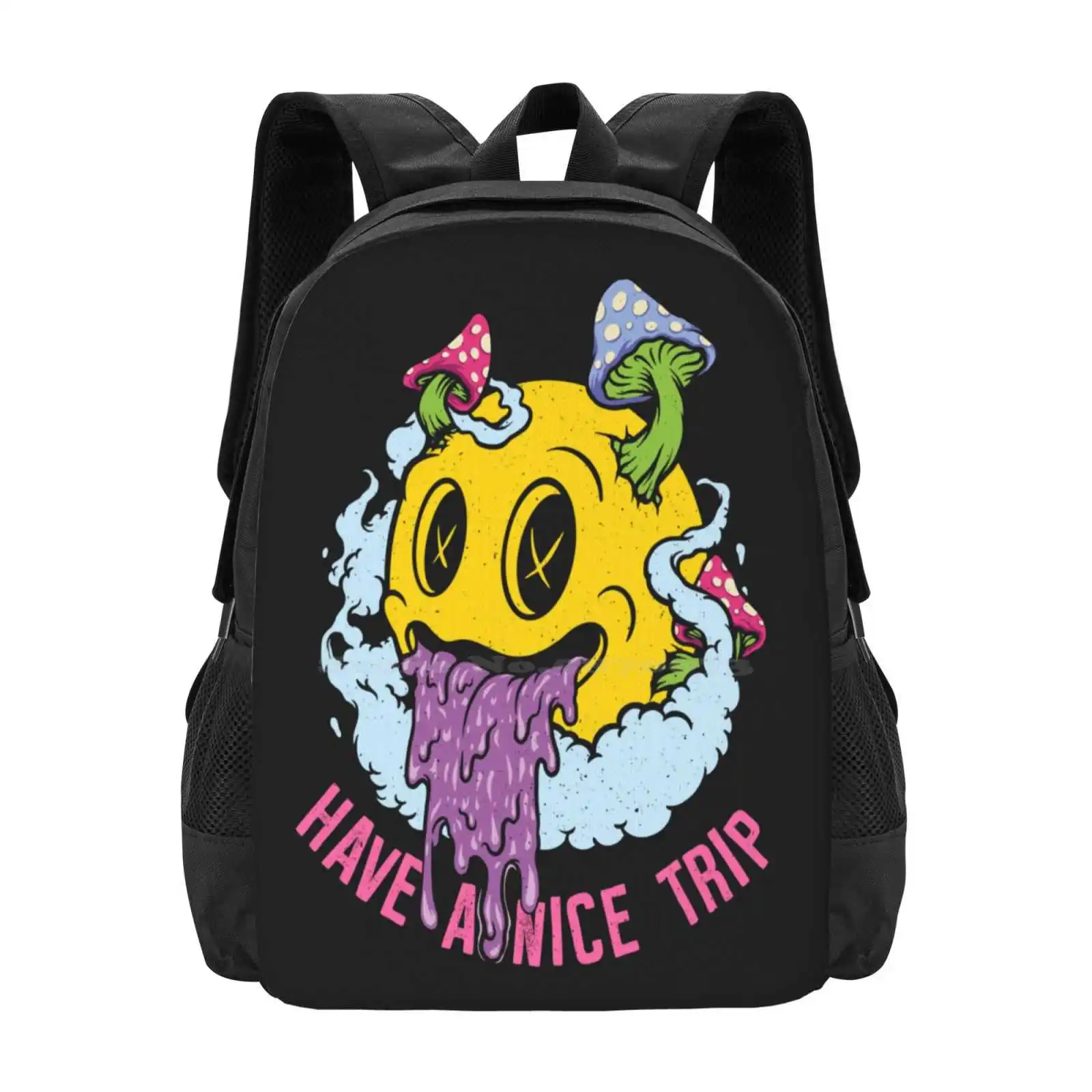 Have A Nice Trip - Rausch Raver Hot Sale Schoolbag Backpack Fashion Bags Drugs Intoxication Dazed High Pills Grass Synthesized