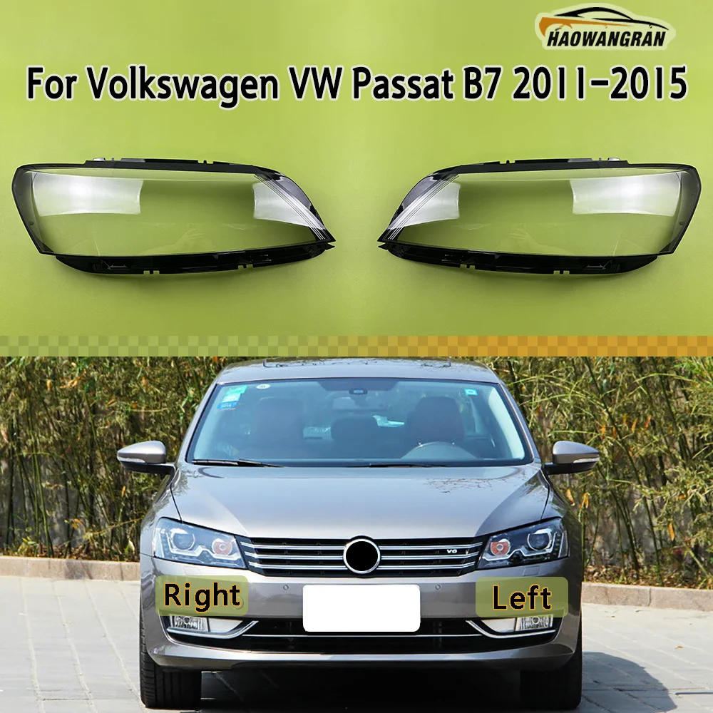 

Car Front Headlight Cover For Volkswagen VW Passat B7 2011 2012 2013 2014 2015 Lens Shell Plexiglass Replace Original Lampshade