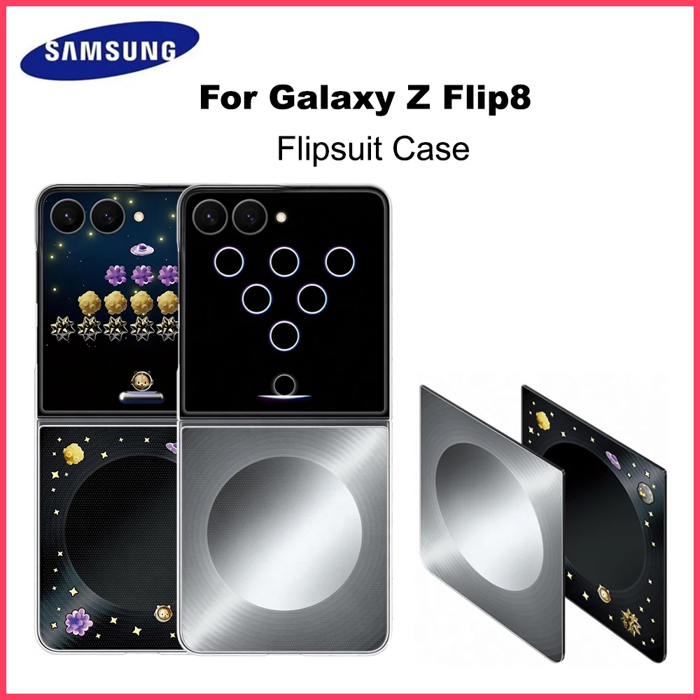 Original Samsung Galaxy Z Flip8 Z Flip 8 Flipsuit Case Nsert Cards LED Light Effects Flipsuit Protective Case EF-FF776
