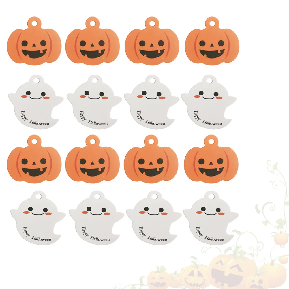 

4 Bag/200pcs Halloween Tag Pumpkin Hanging Tags Candy Box Gift Paper Pendant Pendants Ideas Favors