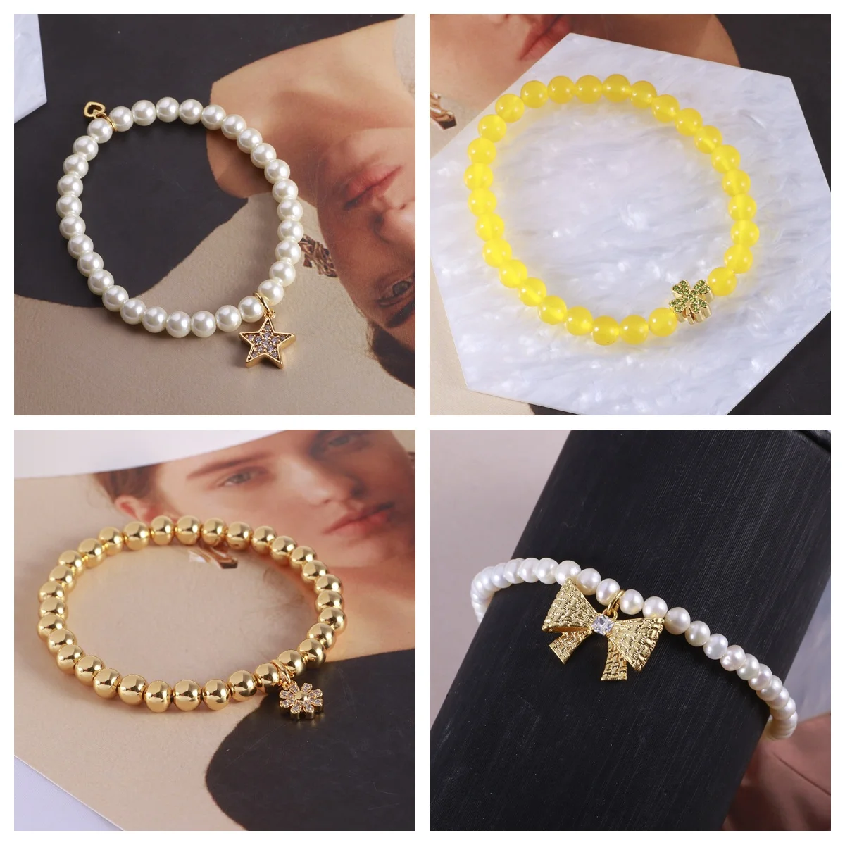 KS Europe And The United States New Elegant Retro Simple Noble Gentle Delicate Pearl Beads With A Variety Of Bracelets