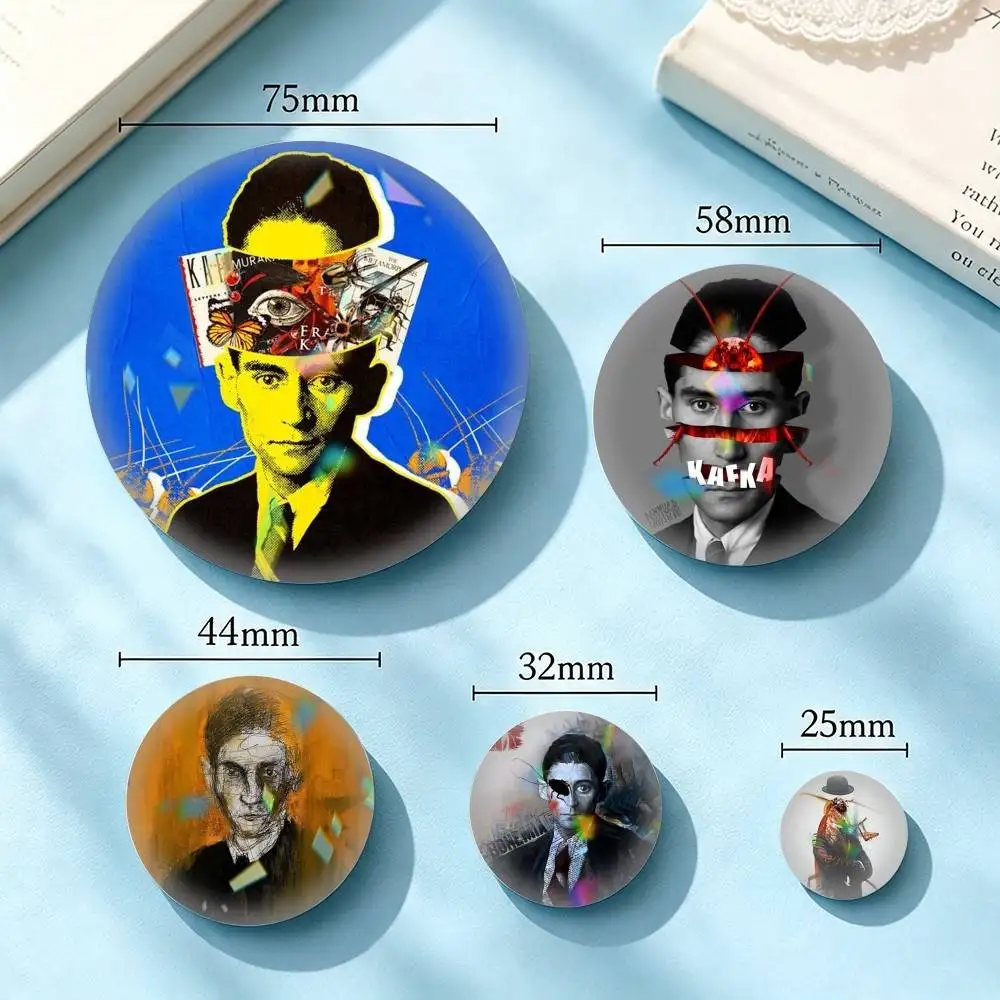 Abstract Surreal Franz K-Kafka 25 32 44 58 75mm Badges Personalized Round Brooches Pins Accessory Gift