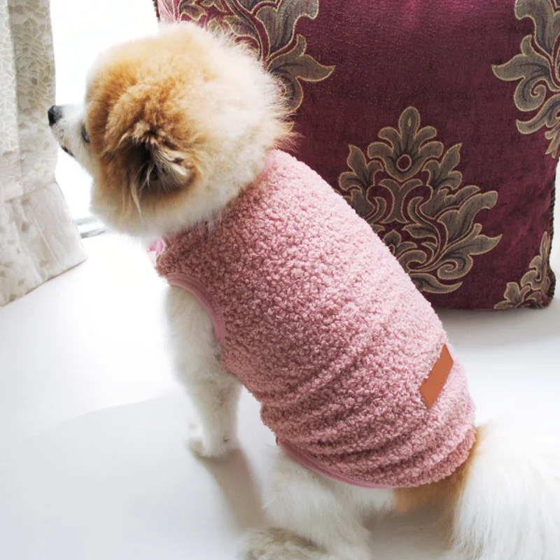 Pet Clothes Autumn Winter Warm Fleece Puppy Sweater Outfit Small Dogs Cats Chihuahua French Bulldog Jacket Vest Coat Costumes 