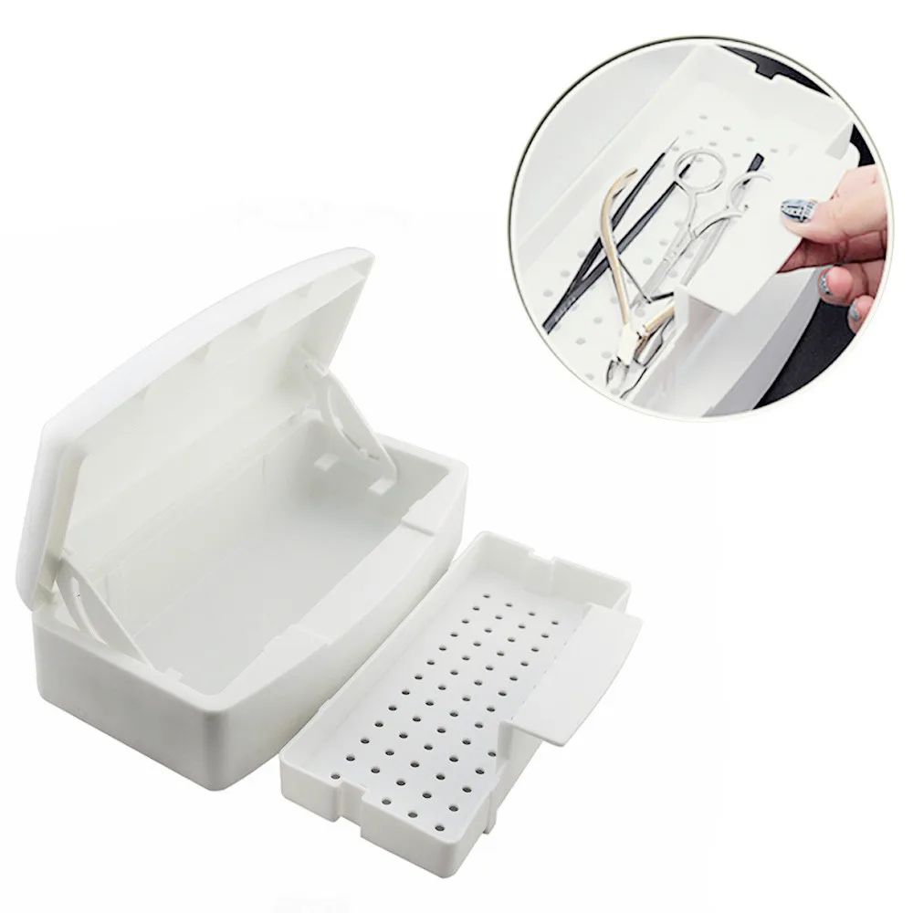 

Disinfection Sterilizer Tray Box Nail Art Disinfection Box for Steel Metal Nipper Tweezers Equipment Cleaner Storage Tools