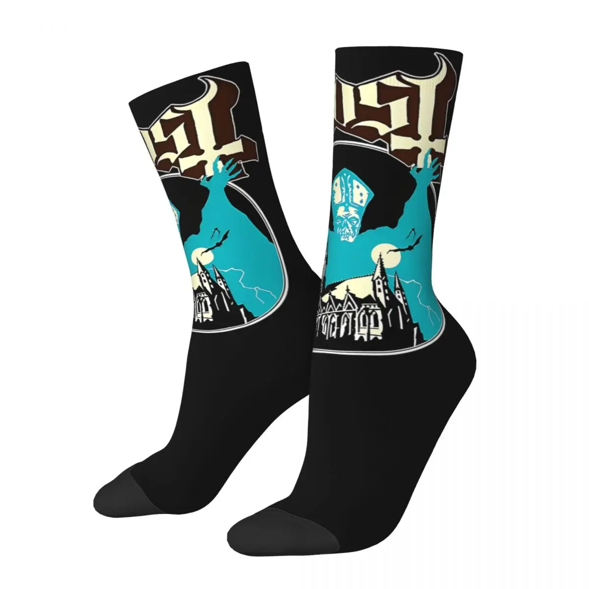 Ghost B.C.Impera Maestro Stockings Heavy Rock Band Pattern Fashion Socks Spring Anti Skid Socks Men Climbing Medium Soft Socks