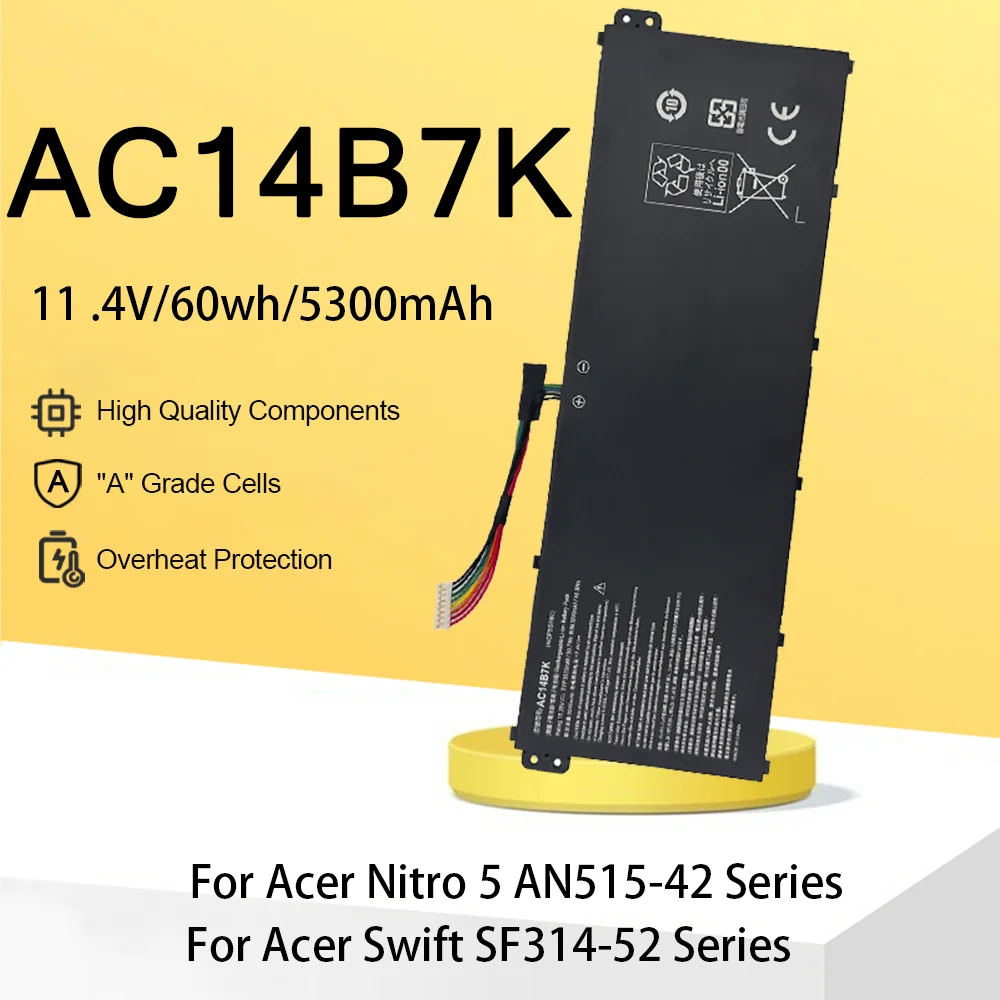 

Литий-ионный аккумулятор AC14B7K 11,4 В для Acer Predator Helios 300 N17C1 PH315-51 PH317-51 PH317-52 AN515 AN515-53