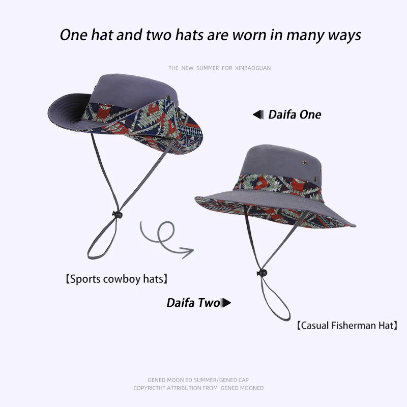 9275-Neue Frühlings- und Sommer-Fischerhüte für Damen und Herren mit breiter Krempe im Ethno-Stil, geeignet für Outdoor-Aktivitäten – Detail 5
