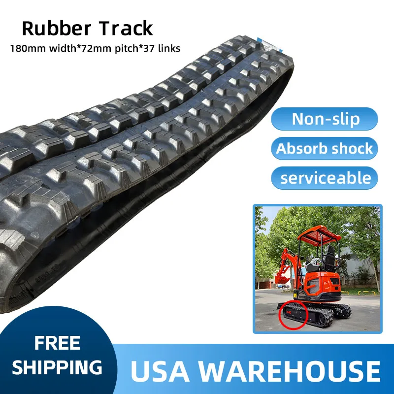 مسار مطاطي واحد، الأبعاد 70.87 × 28.35 × 10.63 بوصة. مناسبة لعمليات الحفارات الصغيرة، متينة ومتينة