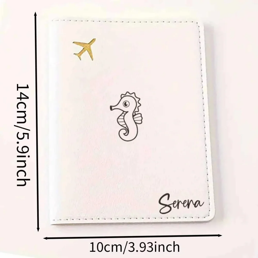 Personalized Name Stitched Leather Passport Cover, Portable Travel Holder Gift For Husband, Gifts for Family Members