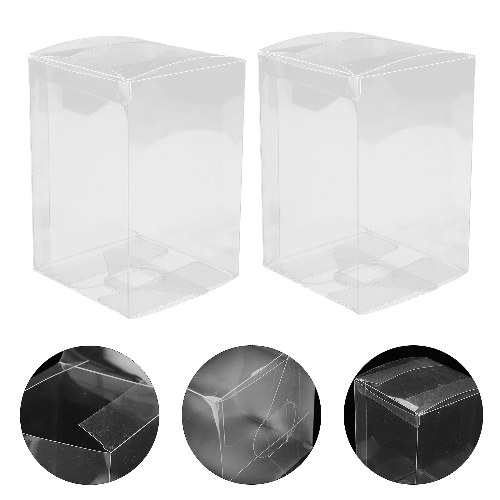 

10Pcs Clear Display Case for Vinyl Figure Collection 6x4x4 Foldable Hard Plastic Protector Box Storage Organizer