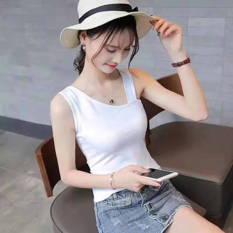 New Off Shoulder Sexy T-shirt Women Black Kpop Tanks Crop Top Woman Summer Vintage Y2K Tee Shirt Fashion White Camis Clothes