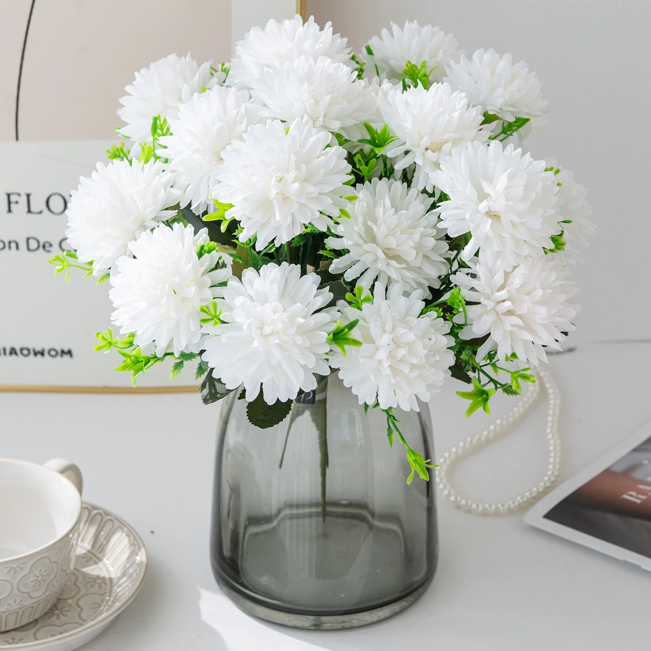 Künstliche Blumen, Seidenkugel, Chrysantheme, Zuhause, Zimmer, Tisch, Hochzeit, Brautstrauß, Dekor, Valentinstag, Outdoor, Garten, Hof, DIY-Geschenk – Detail 5
