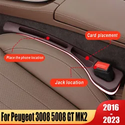 Car Seat Gap Filler With Slot Bendable Styling Storage Strip For Peugeot 3008 5008 GT 2016 2017~2022 2023 3008GT MK2 Accessories