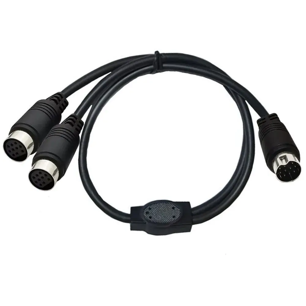 Mini DIN 10 pines 1 macho dividido 2 hembra Y Cable adaptador MD 10PIN Core Cable de componente, Terminal S Video 10 Core Cable 50cm
