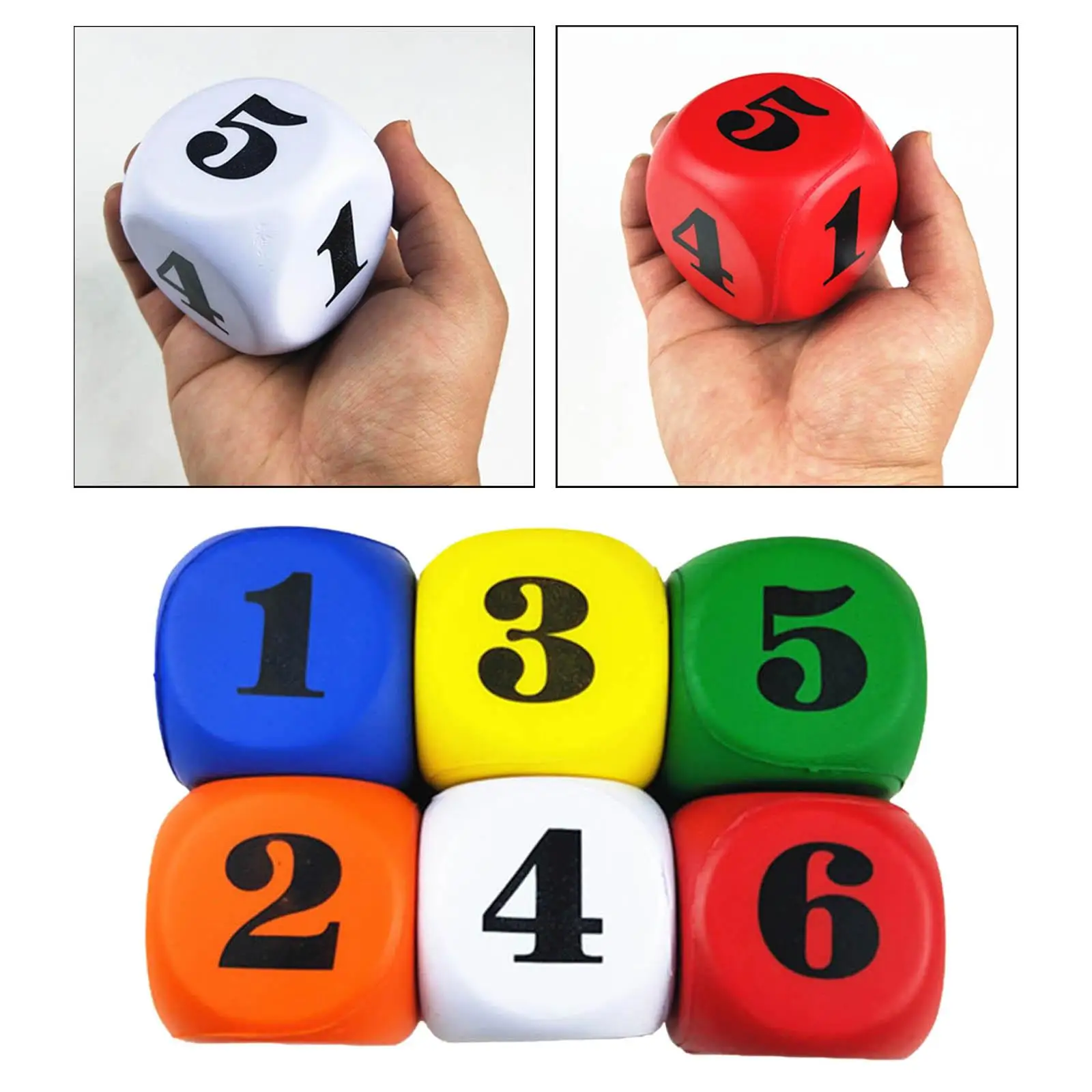 6 Pieces Foam Dice Set 2.36'' for Party Supplies Kids Students Teachers