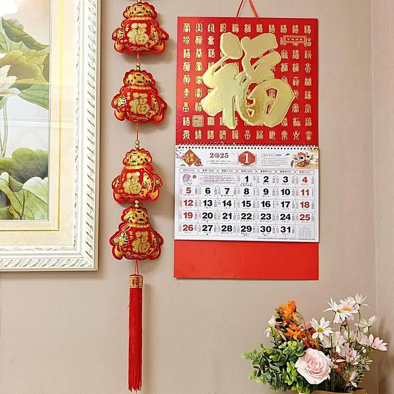 2025 calendário de parede chinês decorativo cobra ano calendário 2025 calendário lunar chinês para casa restaurante local de trabalho escola