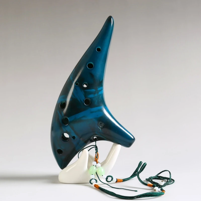 12 Holes Alto Ocarina Zelda Original Innato Flute of Smoked Ocarina, Alto C orina Musical Instrument Professional Smoked Burn