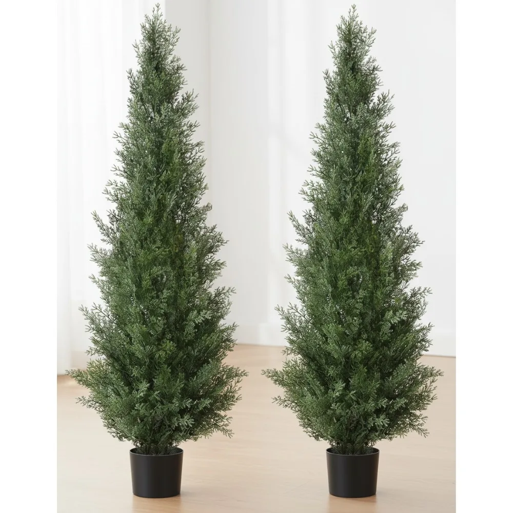 

Набор из 2 реалистичных искусственных кедровых деревьев длиной 3 фута, уличный/внутренний декор с защитой от ультрафиолета для прихожей в саду на крыльце