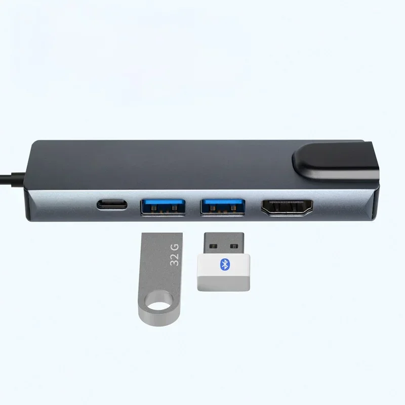 

Многопортовый концентратор типа C 4K USB 3.0 Type C, адаптер для передачи данных, устройство чтения карт, совместимое с системой Windows/macOS/Android/iOS/Linux