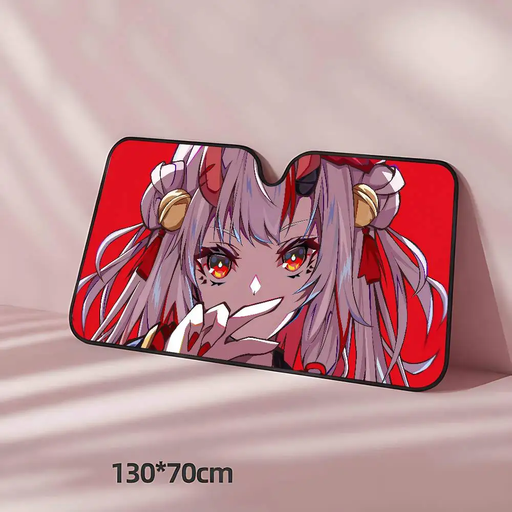 أنيمي فتاة Nakiri Ayame سيارة ظلة 130x70 سنتيمتر سيارة ظلة غطاء الزجاج الأمامي UV حماية السيارات قناع اكسسوارات للسيارات