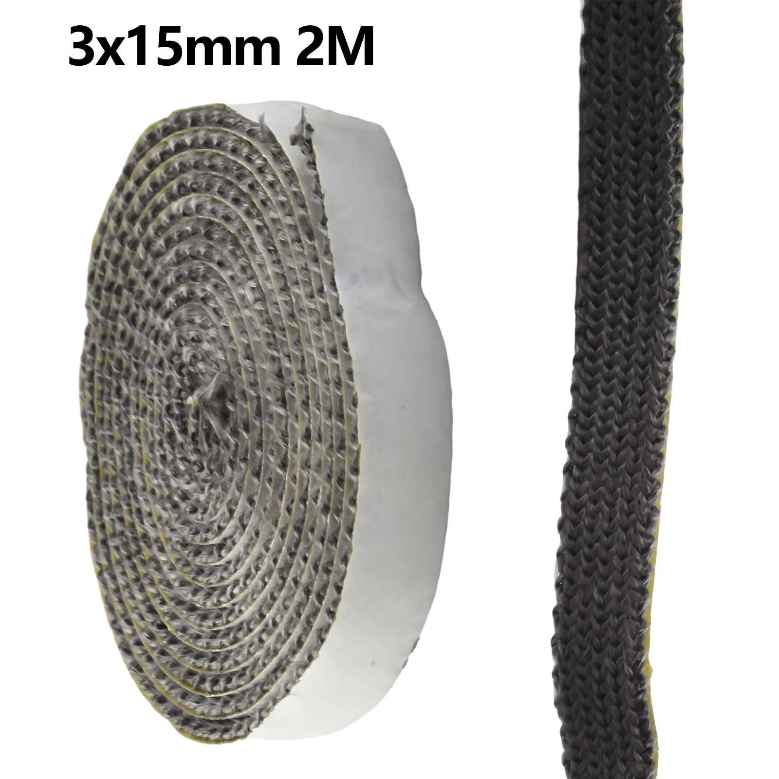 1pc Black Flat Stove Rope  Fiberglass Fireplace Door Sealing Strip Cord Replacement Gasket Tape 10/15mm Width 2m Length