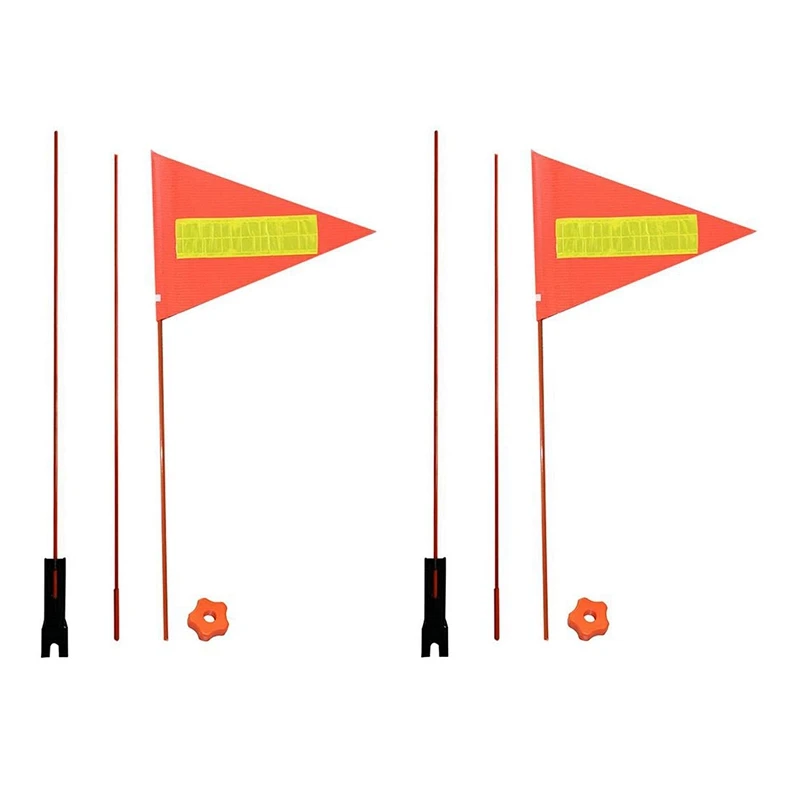 AD-2 Set Bike Safety Flag with Fiberglass Pole Mounting Bracket,Adjustable Length,Durable Outdoor Play Safety