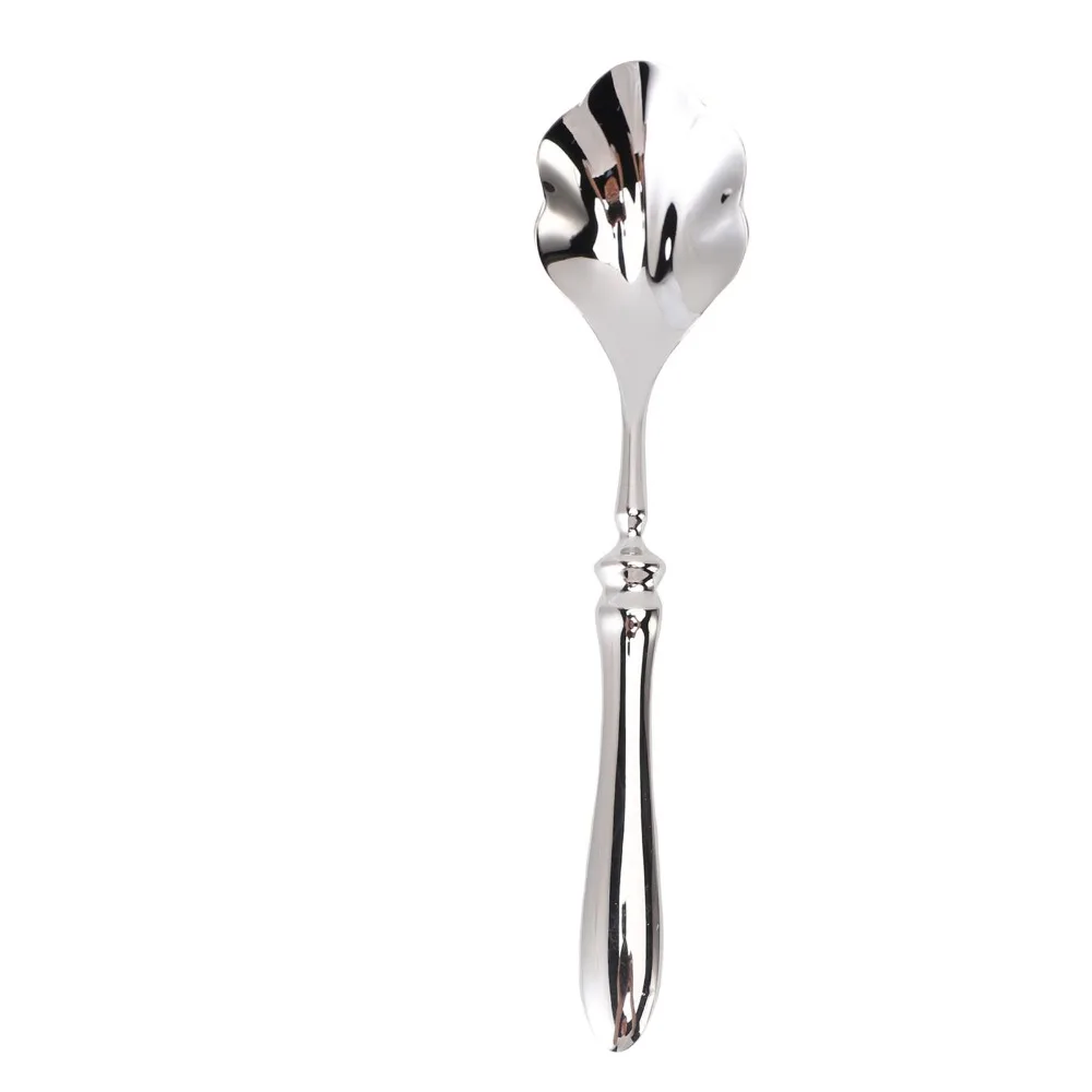 1Set Rustless Steel Ice Cream Cup Seamless Inner Flower Outline Dessert Serving Bowl with Spoon Thickened Anti-deform