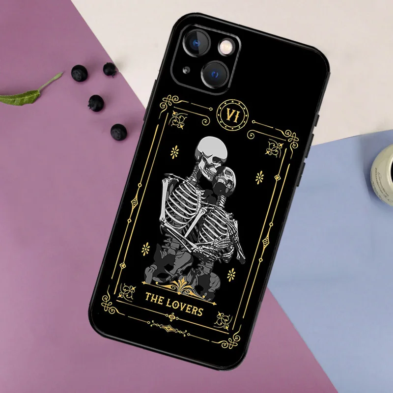 The Hermit Tarot Card Grim Reaper Case For iPhone 16 15 14 13 12 11 Pro Max Mini X XR XS Max 7 8 Plus 2 Bumper Cases Cover
