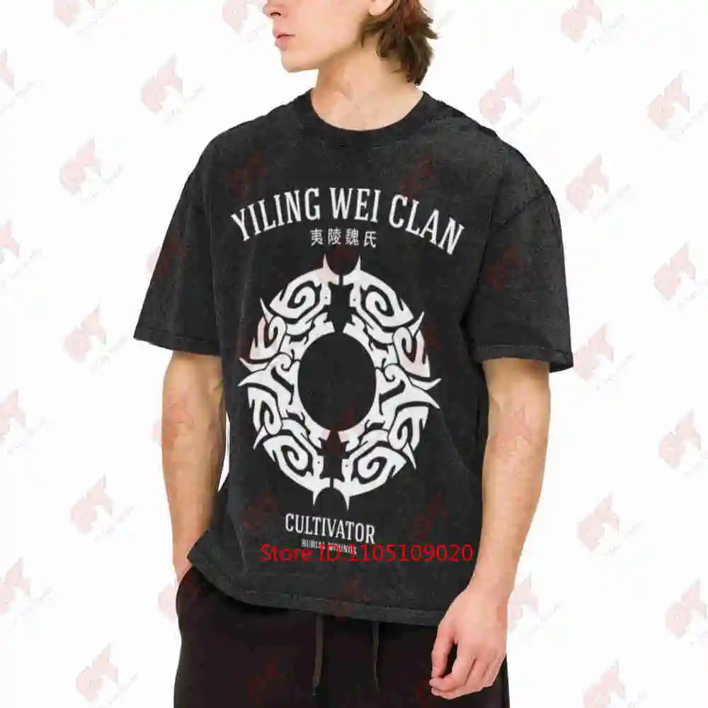 The Untamed Yiling Wei Sect Cultivator Vintage Washed Tee Pure Cotton T-Shirt