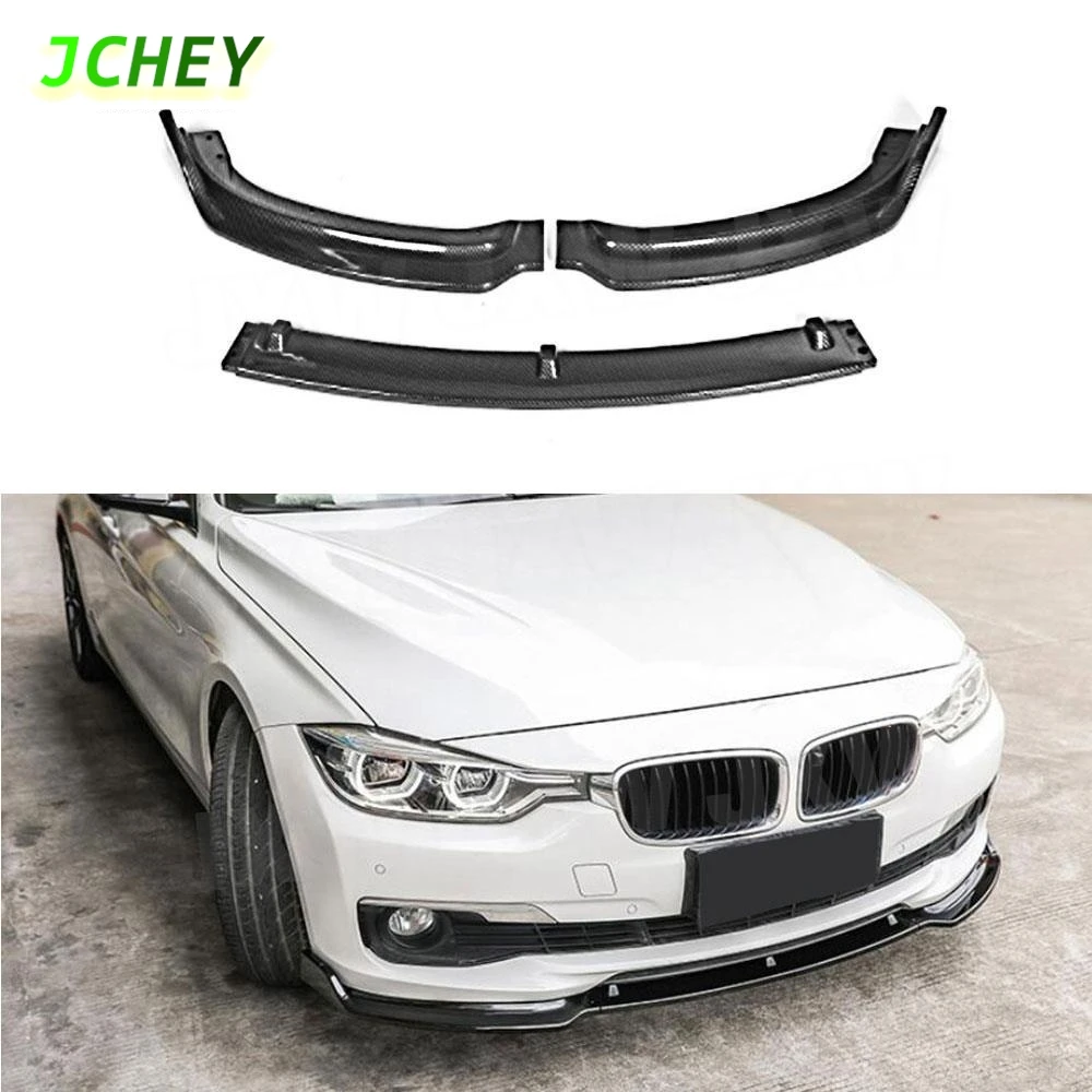 

JCHEY 3Pcs/Set Gloss Black Front Bumper Lip Spoiler for BMW 3 Series F30 F35 Standard Bumper 2012-2018 Head Bumper Chin Shovel