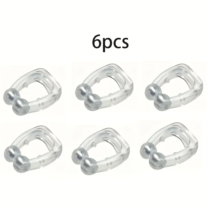 [Magnetic Anti-Snore Clips] 6pcs Magnetic Anti-Snore Nose Clips | Transparent PVC Design, Snoring Solution