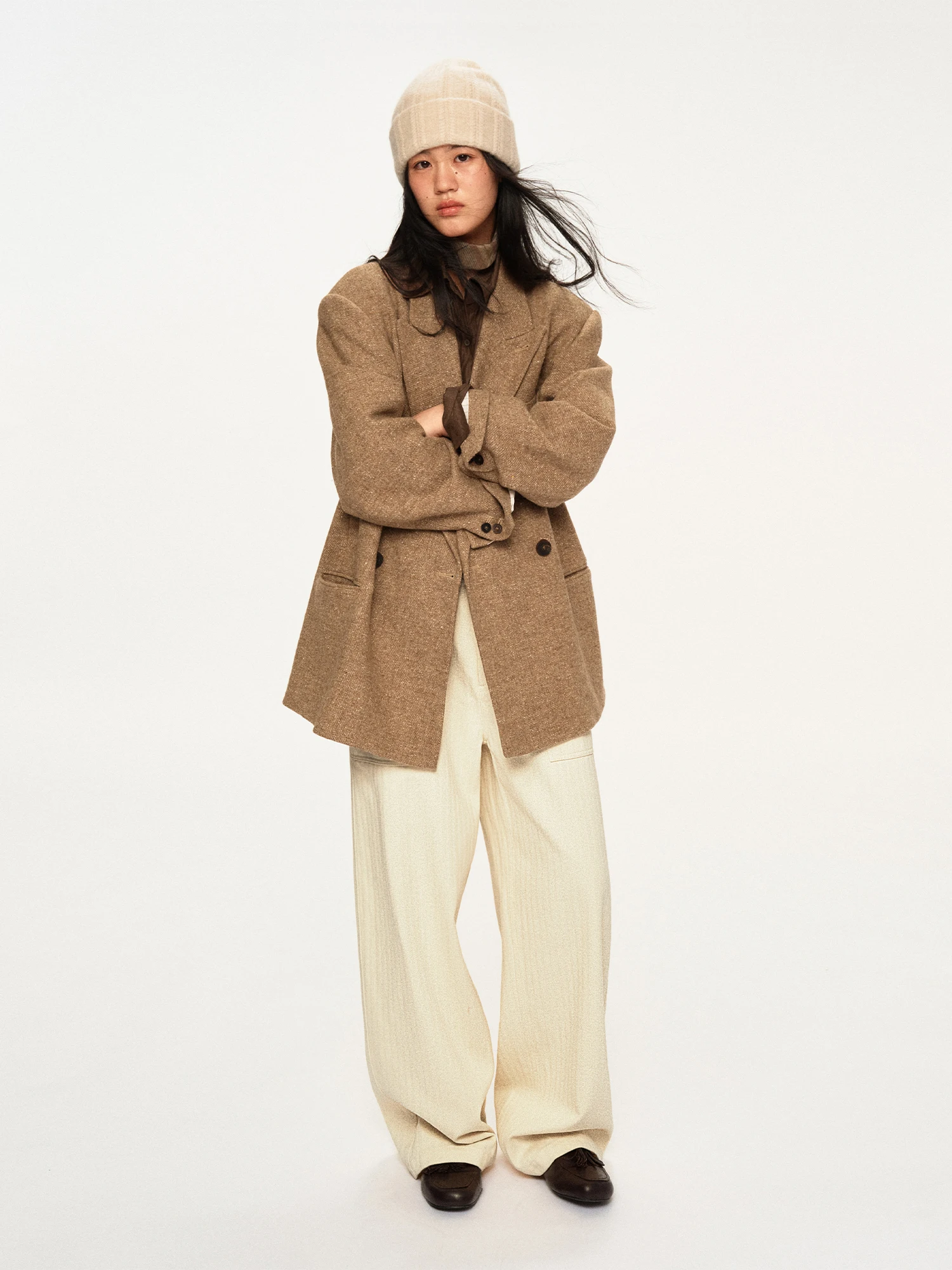 Retro HaveRice Restaurant Casual Pants Dark Pattern Wide Leg Tassel Flower Low Waist Wide Leg Long Pants Ladies Fashion